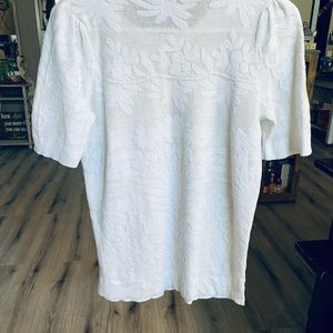 Loft White Floral Blouse